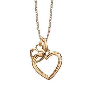 Køb dine  To åbne hjerter, et stort og et lille, med 4 hvide topaz fra Christina smykker hos Ur-Tid.dk